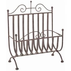 Porte Revues En Métal Couleur Rouille - Dim : L37 X P18 X H44 Cm -PEGANE-