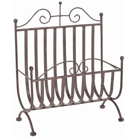 Porte Revues En Métal Couleur Rouille - Dim : L37 X P18 X H44 Cm -PEGANE- 3 Porte Revues En Métal Couleur Rouille - Dim : L37 X P18 X H44 Cm -PEGANE-