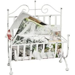 Porte Revues Coloris Blanc Antique - Dim : L 37 X P 18 X P 44 Cm - PEGANE -