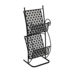 Porte-revues Coloris Noir En Métal - L 31 X P 27 X H 80 Cm -PEGANE-