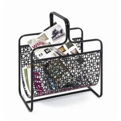 Porte-revues Coloris Noir En Métal - L 37 X P 22 X H 45 Cm -PEGANE-