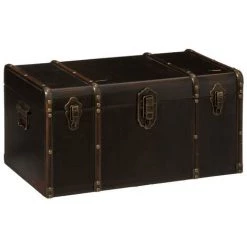 Lot De 3 Malles British Flower - Atmosphera - Noir -Petit rangement Soldes Magasin 42861999 5