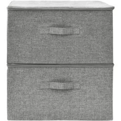 VidaXL Boîtes De Rangement 2 Pcs Tissu 43x34x23 Cm Gris - Gris -Petit rangement Soldes Magasin 43094278 3
