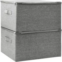 VidaXL Boîtes De Rangement 2 Pcs Tissu 43x34x23 Cm Gris - Gris -Petit rangement Soldes Magasin 43094278 4