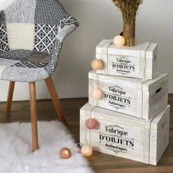 BOITE DE RANGEMENT CAGETTE DE RANGEMENT MALLE CREUSE -Petit rangement Soldes Magasin 43105977 3