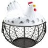 BRIDAY Oeuf Panier Porte Poulet En Forme De Panier De Fruits En Métal Fil, Panier Une Oeufs En Fer, Table Snacks Stockage Organisateur De Cuisine, Panier De Collecte Vintage, Avec Poignée (MT04) -Petit rangement Soldes Magasin 43148099 1