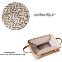 BRIDAY Paniers De Rangement En Jute, Boîte De Rangement En Lin Tissé Naturel Avec Poignée Pour Jouets, Vêtements, Chambre (Beige, Small) -Petit rangement Soldes Magasin 43155174 4