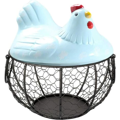 BRIDAY Oeuf Panier Porte Poulet En Forme De Panier De Fruits En Métal Fil, Panier Une Oeufs En Fer, Table Snacks Stockage Organisateur De Cuisine, Panier De Collecte Vintage, Avec Poignée (MT02) 4 BRIDAY Oeuf Panier Porte Poulet En Forme De Panier De Fruits En Métal Fil, Panier Une Oeufs En Fer, Table Snacks Stockage Organisateur De Cuisine, Panier De Collecte Vintage, Avec Poignée (MT02) – Image 2
