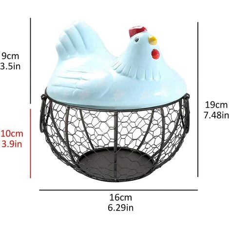 BRIDAY Oeuf Panier Porte Poulet En Forme De Panier De Fruits En Métal Fil, Panier Une Oeufs En Fer, Table Snacks Stockage Organisateur De Cuisine, Panier De Collecte Vintage, Avec Poignée (MT02) 5 BRIDAY Oeuf Panier Porte Poulet En Forme De Panier De Fruits En Métal Fil, Panier Une Oeufs En Fer, Table Snacks Stockage Organisateur De Cuisine, Panier De Collecte Vintage, Avec Poignée (MT02) – Image 3