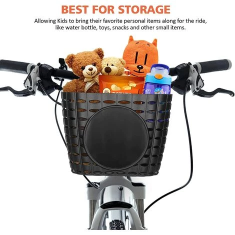 BRIDAY Panier De Vélo Pour Enfants En Plastique Guidon Avant Paniers De Levage De Vélo Pour Accessoires De Vélo Pour Enfants (noirTaille S 5 BRIDAY Panier De Vélo Pour Enfants En Plastique Guidon Avant Paniers De Levage De Vélo Pour Accessoires De Vélo Pour Enfants (noirTaille S – Image 3