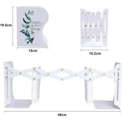 TANABATA Serre Livre Serre-livres En Métal Réglable En Fer Pour La Maison, Le Bureau, L'école, La Bibliothèque (blanc, Medium) -Petit rangement Soldes Magasin 43186563 3