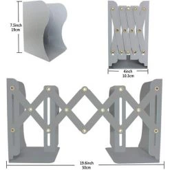 TANABATA Serre Livre Serre-livres En Métal Réglable En Fer Pour La Maison, Le Bureau, L'école, La Bibliothèque (Gris, Medium) 9 TANABATA Serre Livre Serre-livres En Métal Réglable En Fer Pour La Maison, Le Bureau, L'école, La Bibliothèque (Gris, Medium) -Petit rangement Soldes Magasin 43186565 3