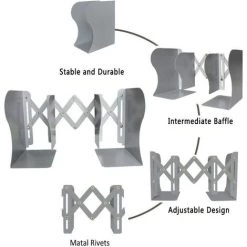 TANABATA Serre Livre Serre-livres En Métal Réglable En Fer Pour La Maison, Le Bureau, L'école, La Bibliothèque (Gris, Medium) 10 TANABATA Serre Livre Serre-livres En Métal Réglable En Fer Pour La Maison, Le Bureau, L'école, La Bibliothèque (Gris, Medium) -Petit rangement Soldes Magasin 43186565 4