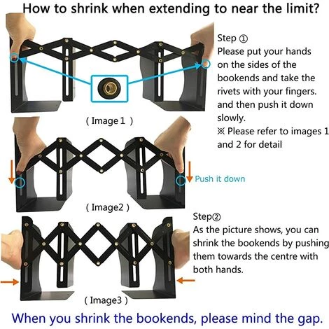 TANABATA Serre Livre Serre-livres En Métal Réglable En Fer Pour La Maison, Le Bureau, L'école, La Bibliothèque (Gris, Medium) 7 TANABATA Serre Livre Serre-livres En Métal Réglable En Fer Pour La Maison, Le Bureau, L'école, La Bibliothèque (Gris, Medium) – Image 5