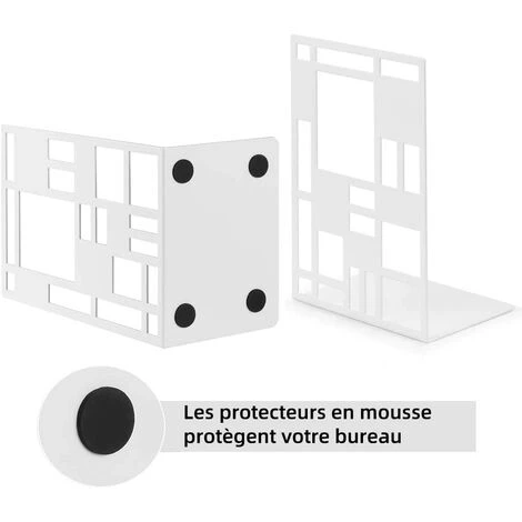 TANABATA Serre Livre Serre Livre,Serre Livres Blanc, Cale Livre En Métal, Serre-Livres, Innovant Presse Livre(1 Paire)- Bloc Livre Pour Enfants, Bureaux, Écoles, Salons, Librairie Et Bibliothèque 4 TANABATA Serre Livre Serre Livre,Serre Livres Blanc, Cale Livre En Métal, Serre-Livres, Innovant Presse Livre(1 Paire)- Bloc Livre Pour Enfants, Bureaux, Écoles, Salons, Librairie Et Bibliothèque – Image 2