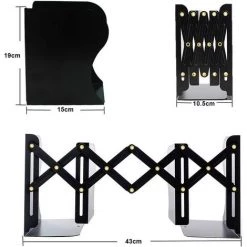 TANABATA Serre Livre Serre-livres En Métal Réglable Et Robuste Organiseur De Bureau Accessoires Bureau Scolaires Pour La Maison, Bureau, L'école, Bibliothèque, Blanc -Petit rangement Soldes Magasin 43186588 2