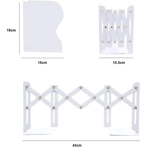 TANABATA Serre Livre Serre-livres En Métal Réglable Et Robuste Organiseur De Bureau Accessoires Bureau Scolaires Pour La Maison, Bureau, L'école, Bibliothèque, Imitation Bois 4 TANABATA Serre Livre Serre-livres En Métal Réglable Et Robuste Organiseur De Bureau Accessoires Bureau Scolaires Pour La Maison, Bureau, L'école, Bibliothèque, Imitation Bois – Image 2