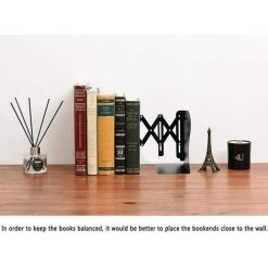 TANABATA Serre Livre Serre-livres En Métal Réglable En Fer Pour La Maison, Le Bureau, L'école, La Bibliothèque (blanc, Medium) -Petit rangement Soldes Magasin 43186701 5