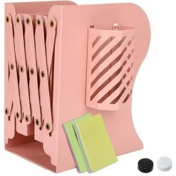 TANABATA Serre Livre Serre-livres En Métal Réglable Et Robuste Organiseur De Bureau Accessoires Bureau Scolaires Pour La Maison, Bureau, L'école, Bibliothèque, Imitation Bois