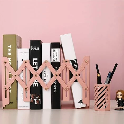 TANABATA Serre Livre Serre-livres En Métal Réglable Et Robuste Organiseur De Bureau Accessoires Bureau Scolaires Pour La Maison, Bureau, L'école, Bibliothèque, Imitation Bois 5 TANABATA Serre Livre Serre-livres En Métal Réglable Et Robuste Organiseur De Bureau Accessoires Bureau Scolaires Pour La Maison, Bureau, L'école, Bibliothèque, Imitation Bois – Image 3