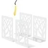 TANABATA Serre Livre Serre Livres En Métal Presse Cale Bloque Livre Design, Signet Inclus, Bookends Robustes Pour étagère, Bibliothèque, Bureau, Écoles, Librairie, Lot De 4 Blanc