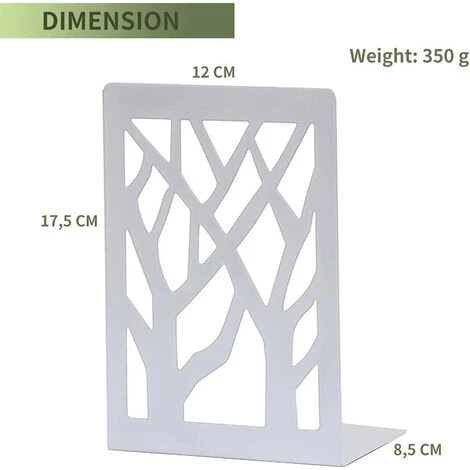 TANABATA Serre Livre Serre Livres En Métal Presse Cale Bloque Livre Design, Signet Inclus, Bookends Robustes Pour étagère, Bibliothèque, Bureau, Écoles, Librairie, Lot De 4 Blanc 4 TANABATA Serre Livre Serre Livres En Métal Presse Cale Bloque Livre Design, Signet Inclus, Bookends Robustes Pour étagère, Bibliothèque, Bureau, Écoles, Librairie, Lot De 4 Blanc – Image 2