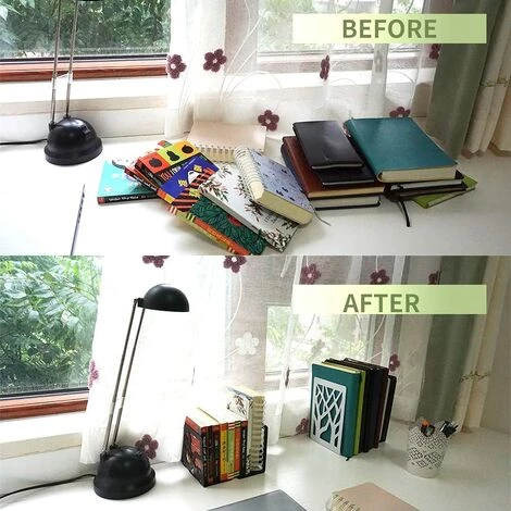 TANABATA Serre Livre Serre Livres En Métal Presse Cale Bloque Livre Design, Signet Inclus, Bookends Robustes Pour étagère, Bibliothèque, Bureau, Écoles, Librairie, Lot De 4 Blanc 7 TANABATA Serre Livre Serre Livres En Métal Presse Cale Bloque Livre Design, Signet Inclus, Bookends Robustes Pour étagère, Bibliothèque, Bureau, Écoles, Librairie, Lot De 4 Blanc – Image 5