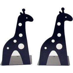 TANABATA Serre Livre Serre-livres En Fer Antidérapant En Forme De Girafe - 21 Cm - Pour Enfants, Bibliothèque, école, Bureau, Maison - Jaune