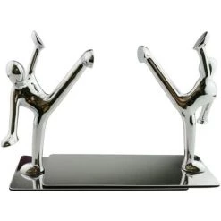 TANABATA Serre Livre Paire De Serre-livres En Acier Inoxydable, En Forme D’hommes Pratiquant Le Kung-fu, Décoratifs, Tendance Et Créatifs, Pour Ranger Et Organiser Vos Livres à La Maison, Au Bureau, Dans Une Bibliothèque, Idée Cadeau B