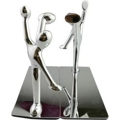 TANABATA Serre Livre Paire De Serre-livres En Acier Inoxydable, En Forme D’hommes Pratiquant Le Kung-fu, Décoratifs, Tendance Et Créatifs, Pour Ranger Et Organiser Vos Livres à La Maison, Au Bureau, Dans Une Bibliothèque, Idée Cadeau B -Petit rangement Soldes Magasin 43313457 3