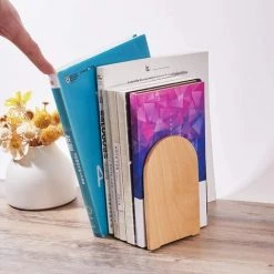 TANABATA Serre Livre Lot De 4 Serre-Livres En Bois En Forme De L Pour La Maison, Le Bureau, L'école Et Les Bibliothèques -Petit rangement Soldes Magasin 43313465 4