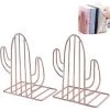 TANABATA Serre Livre Serre Livres En Métal De Forme Créative Serre Livres De Style Nordique Book Rack Serre Livres Serre Livres Décoratifs Modernes Mignon Cactu Or Rose Pour Organiser Des Livres Magazines CD 2 Pièces -Petit rangement Soldes Magasin 43313726 1