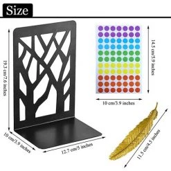 TANABATA Serre Livre [4 Signets De Plumes]Serre Livre,Serre Livres Design, Presse Livre Metal, Serre-livres Noir[Lourds][coussinets Antidérapants]Bloc Livre Etagere En Métal, Cale Livre Enfants De Bibliothèque -Petit rangement Soldes Magasin 43313782 2