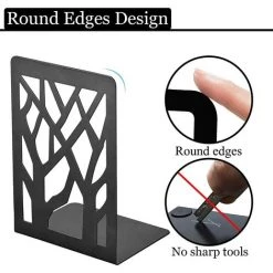 TANABATA Serre Livre [4 Signets De Plumes]Serre Livre,Serre Livres Design, Presse Livre Metal, Serre-livres Noir[Lourds][coussinets Antidérapants]Bloc Livre Etagere En Métal, Cale Livre Enfants De Bibliothèque -Petit rangement Soldes Magasin 43313782 3