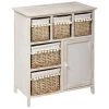 Meuble De Rangement Avec 5 Paniers Coloris Blanc En Bois - Longueur 59,8 X Profondeur 31,8 X Hauteur 73,5 Cm -PEGANE-