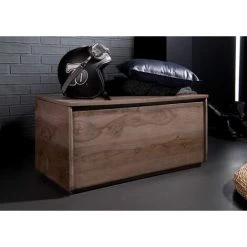 MASSIVMOEBEL24.DE Coffre 80x40 Palissandre Laqué Smoked Oak SYDNEY #238 - Gris -Petit rangement Soldes Magasin 43600491 2