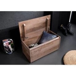MASSIVMOEBEL24.DE Coffre 80x40 Palissandre Laqué Smoked Oak SYDNEY #238 - Gris -Petit rangement Soldes Magasin 43600491 3