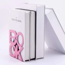 Kueatily 1 Paire Bureau Bookends Métal Livre Ends Lettre Motif Livre Support Support Pour Tablettes Bureau Dcor Book Rack Pour Les Livres, Dvd, Jeux Vidéo, Fournitures De Bureau Magazine (Rose) -Petit rangement Soldes Magasin 43712828 3