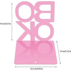 Kueatily 1 Paire Bureau Bookends Métal Livre Ends Lettre Motif Livre Support Support Pour Tablettes Bureau Dcor Book Rack Pour Les Livres, Dvd, Jeux Vidéo, Fournitures De Bureau Magazine (Rose) -Petit rangement Soldes Magasin 43712828 4