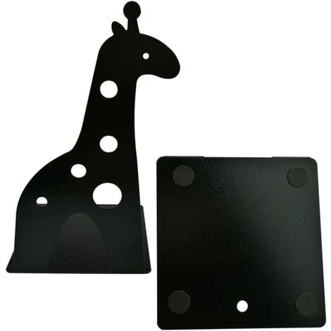 Kueatily Serre-livres En Métal Antidérapant En Forme De Girafe - 21 Cm - Pour Enfants - Pour Bibliothèque, école, Bureau, Maison, étude - Noir 6 Kueatily Serre-livres En Métal Antidérapant En Forme De Girafe - 21 Cm - Pour Enfants - Pour Bibliothèque, école, Bureau, Maison, étude - Noir – Image 4