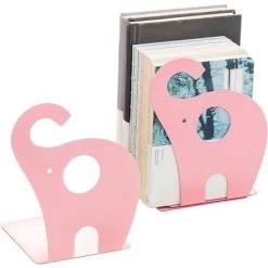 Kueatily Serre Livre, Cale Livre En Métal Pour Enfants, 1 Paire De Serre-Livres Décoratifs Créatifs Pour Bibliothèque, Bureau, Maison, École (Éléphant) -Petit rangement Soldes Magasin 43712840 3