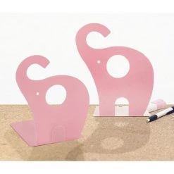 Kueatily Serre Livre, Cale Livre En Métal Pour Enfants, 1 Paire De Serre-Livres Décoratifs Créatifs Pour Bibliothèque, Bureau, Maison, École (Éléphant) -Petit rangement Soldes Magasin 43712840 5