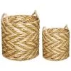 Feeric Christmas - Lot De 2 Paniers De Rangement Tressé Fil Doré - Beige / Doré -Petit rangement Soldes Magasin 43824682 1