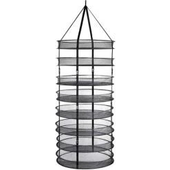 BAMNY Filet De Séchage Suspendu, Huit Couches Pliables Et Détachables Avec Sac De Rangement, Sécher Les Plantes Herbes Fleurs Rapidement, Maille Super Fine, Noir