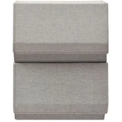VidaXL Boîtes De Rangement Empilables Avec Couvercle 2 Pcs Tissu Gris - Gris -Petit rangement Soldes Magasin 44398594 4