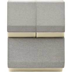 VidaXL Boîtes De Rangement Empilables 3 Pcs Tissu Gris Et Crème - Gris -Petit rangement Soldes Magasin 44398599 4