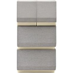 VidaXL Boîtes De Rangement Empilables 4 Pcs Tissu Gris Et Crème - Gris 9 VidaXL Boîtes De Rangement Empilables 4 Pcs Tissu Gris Et Crème - Gris -Petit rangement Soldes Magasin 44398604 3