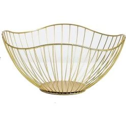 BARES Corbeille à Fruits, Panier à Fruit Multifonctionnel, Panier De Stockage De Fer, Pour Stocker Des Fruits, Des Collations Et Des Légumes Dans La Cuisine (d'or)