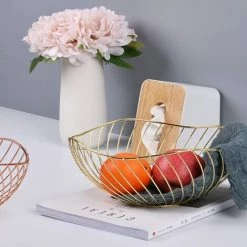 BARES Corbeille à Fruits, Panier à Fruit Multifonctionnel, Panier De Stockage De Fer, Pour Stocker Des Fruits, Des Collations Et Des Légumes Dans La Cuisine (d'or) -Petit rangement Soldes Magasin 44486376 3