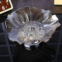 BARES Verre Cristal Corbeille à Fruits, Table Grande Porte-Fruits Grande Porte-Fruits Corbeille à Fruits Design Corbeille Coupe à Fruits,15x16x30cm/6x6x12inch -Petit rangement Soldes Magasin 44486393 5